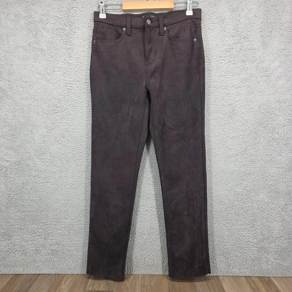Banana Republic High‎ Rise Slim Faux Suede Pants Brown Women Size 26/2